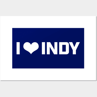 I heart INDY (all-white) Posters and Art